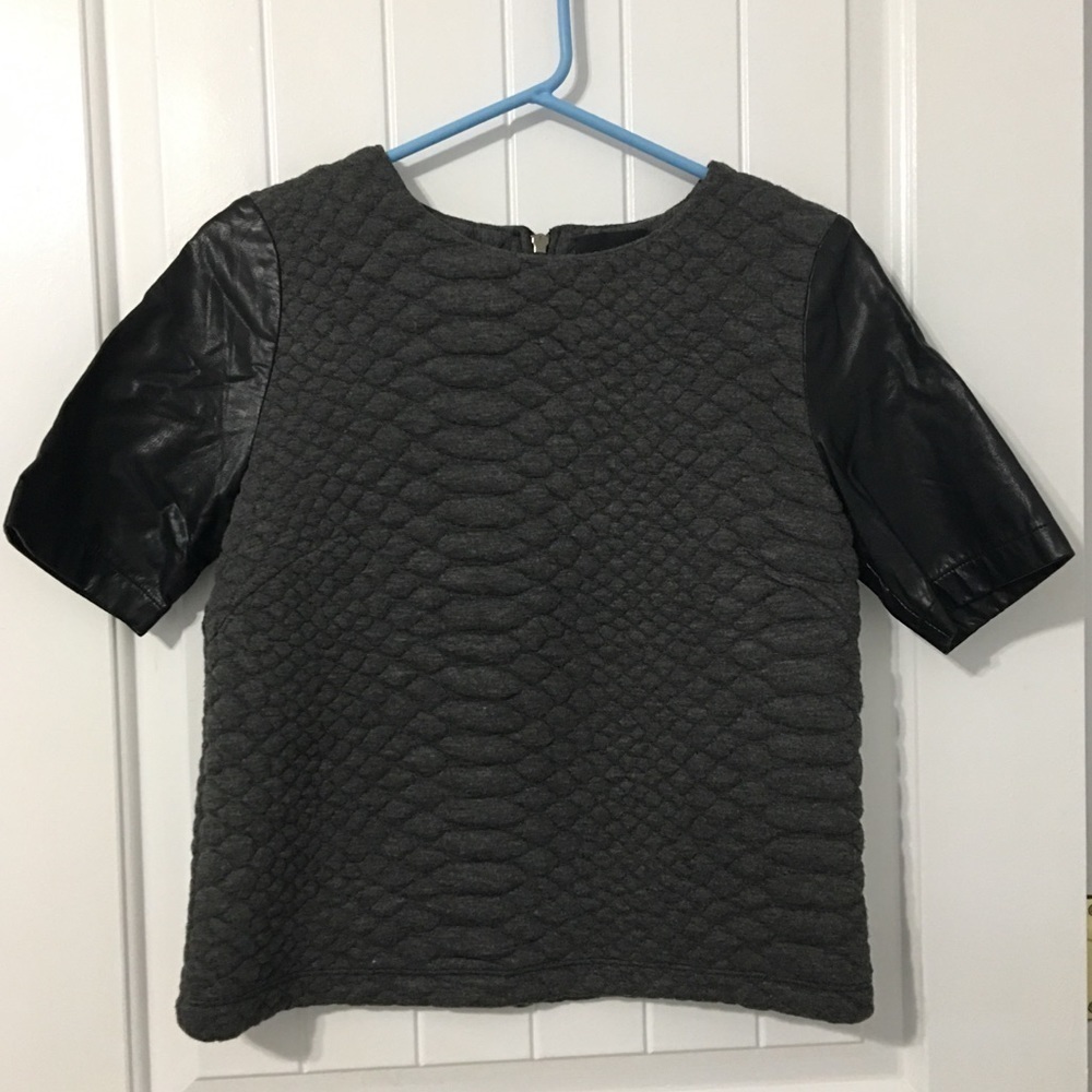 NWOT Greylin Quilted Faux Leather Top